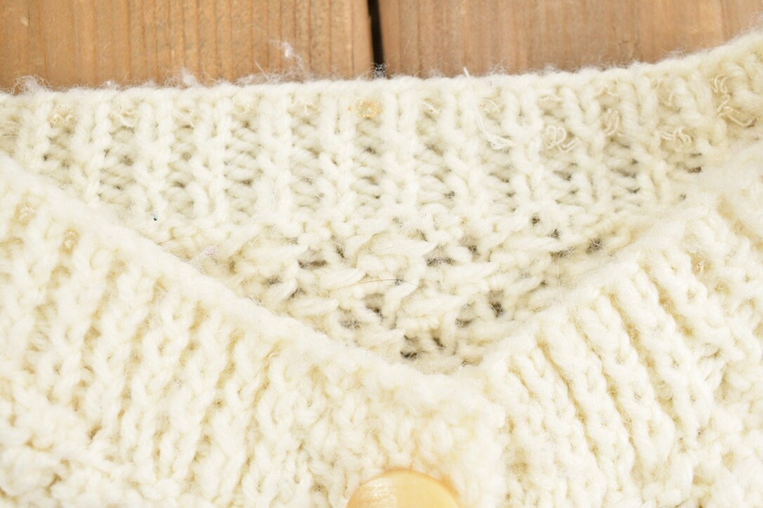 Vintage 1990s Cable Knitted Button Up Sweater