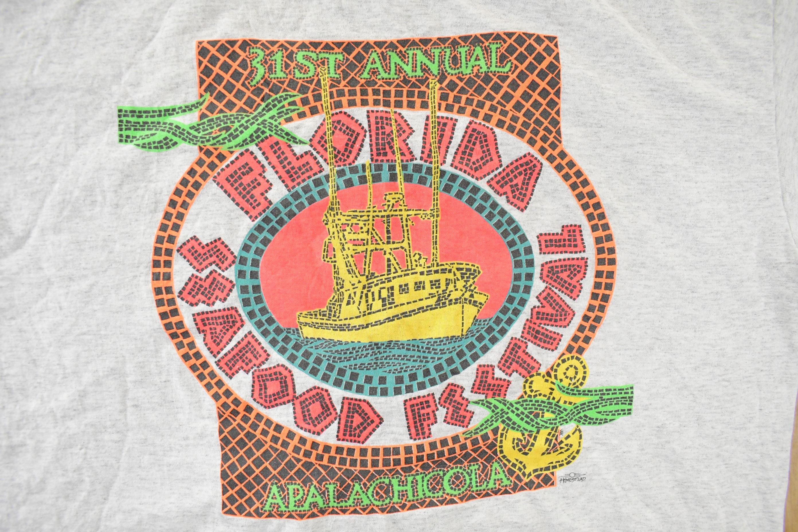 Vintage 1990s Florida Seafood Festival Souvenir T Shirt Men's XL