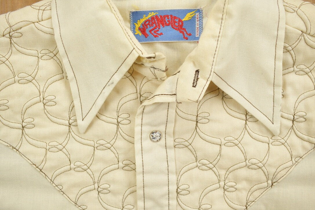 Vintage 1970s Quilted Wrangler Snap Button Shirt