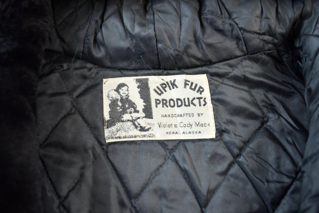 Vintage 1960s Upik Fur Products Brown Fur Zip Up Jacket