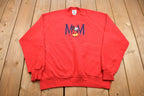 Vintage 1990s Disney Mickey Mouse Disneyland Crewneck Sweatshirt  Small Holes  90s Crewneck  Made In USA  Essential  Streetwear  90s