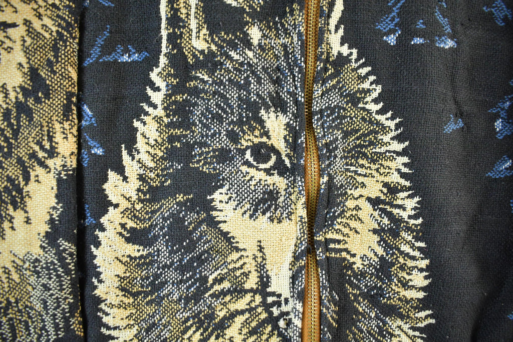 Vintage 1990s Wolf Theme Graphic Sweater Jacket Adult XL