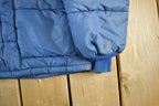 Vintage 80s Blue Nylon Puffer Jacket - Men's Medium