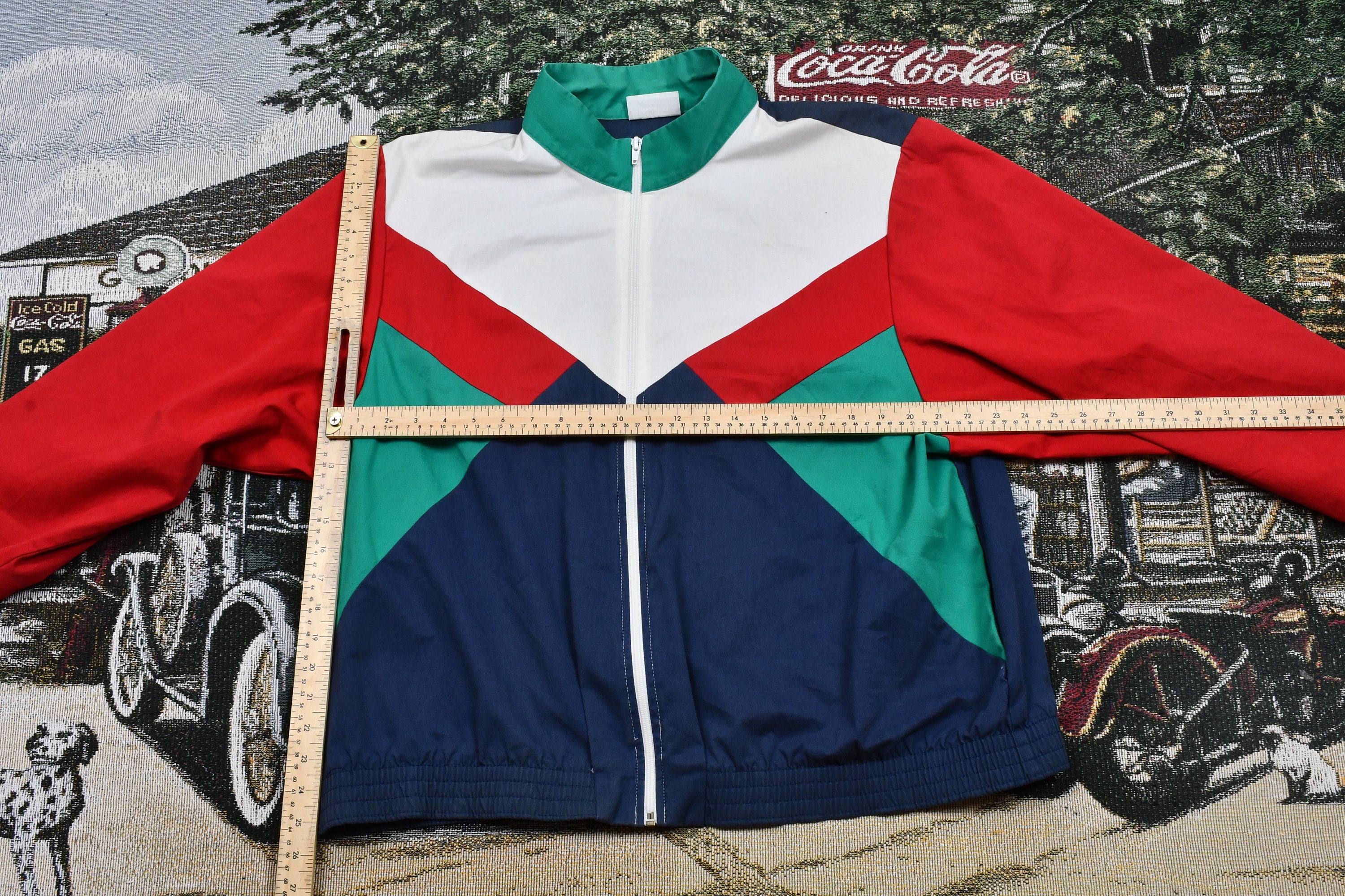 Vintage 1980s Alfred Dunner Color Block Full Zip Windbreaker