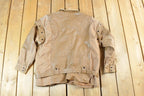 Vintage 1980s Brown Leather Buckled Light Jacket