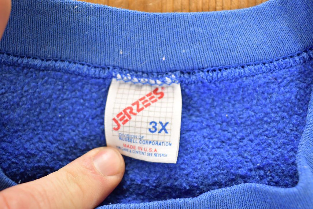 Vintage 1990s Jerzees Blank Blue Crewneck Sweatshirt Men's XL