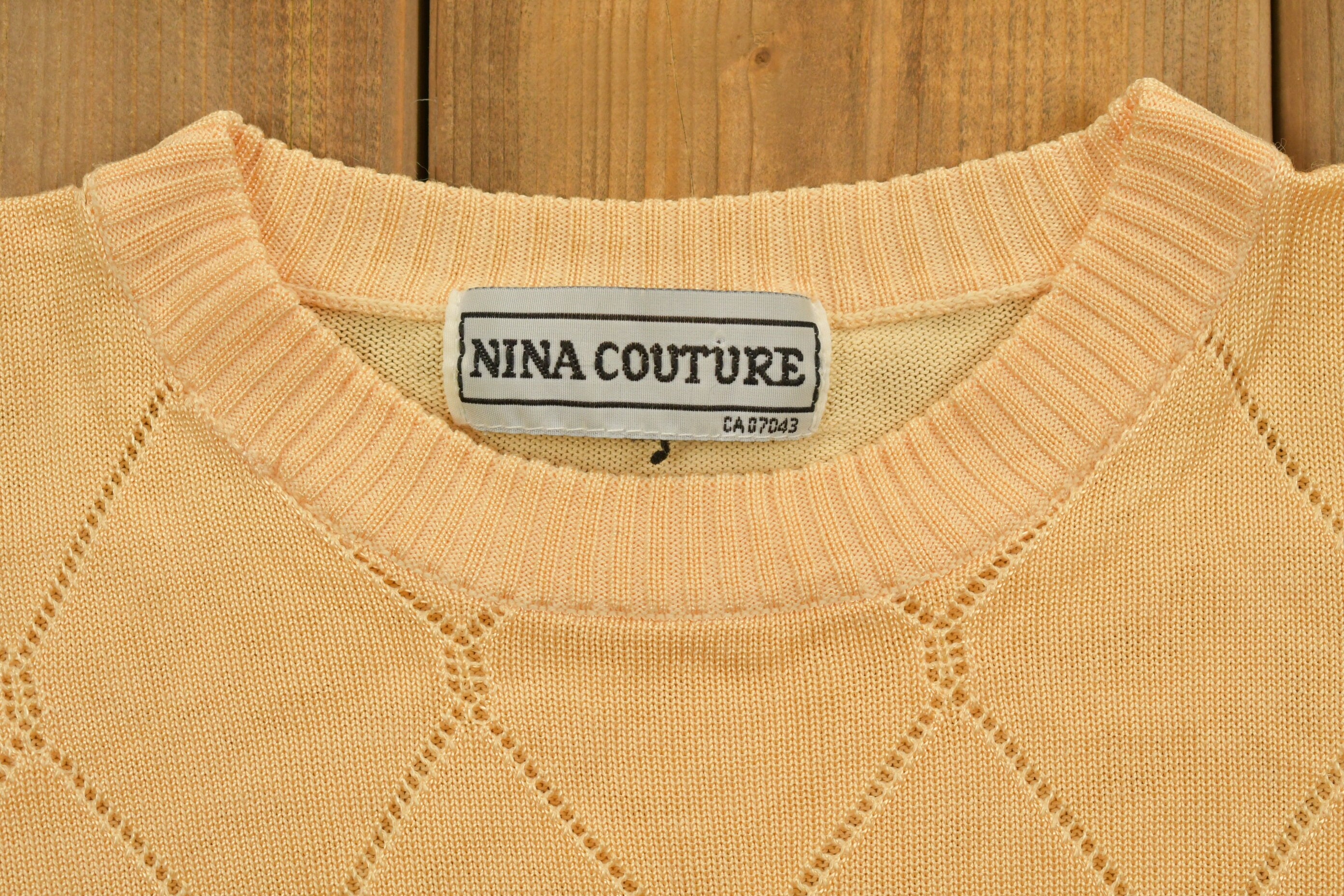 Vintage 1990s Nina Couture Argyle Knitted Sweater