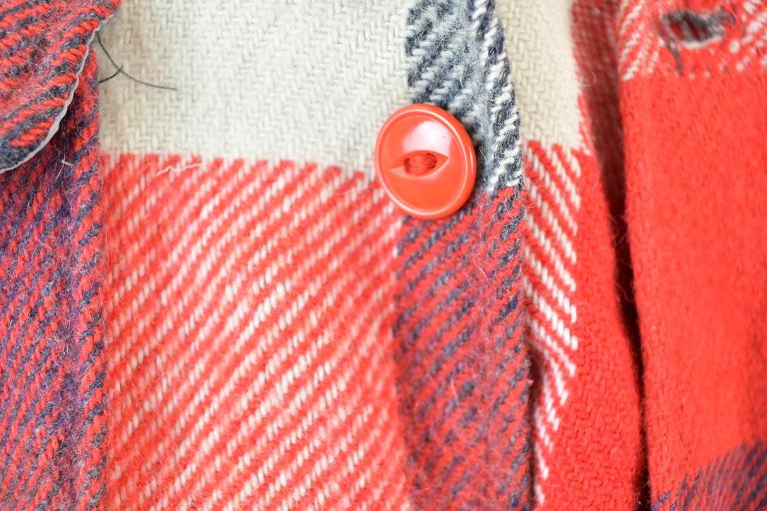 Vintage 1960s Thermo King Heavily Distressed Plaid Light True Vintage Jacket