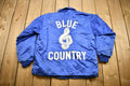 Vintage 1980s Blue Country Satin Windbreaker Jacket