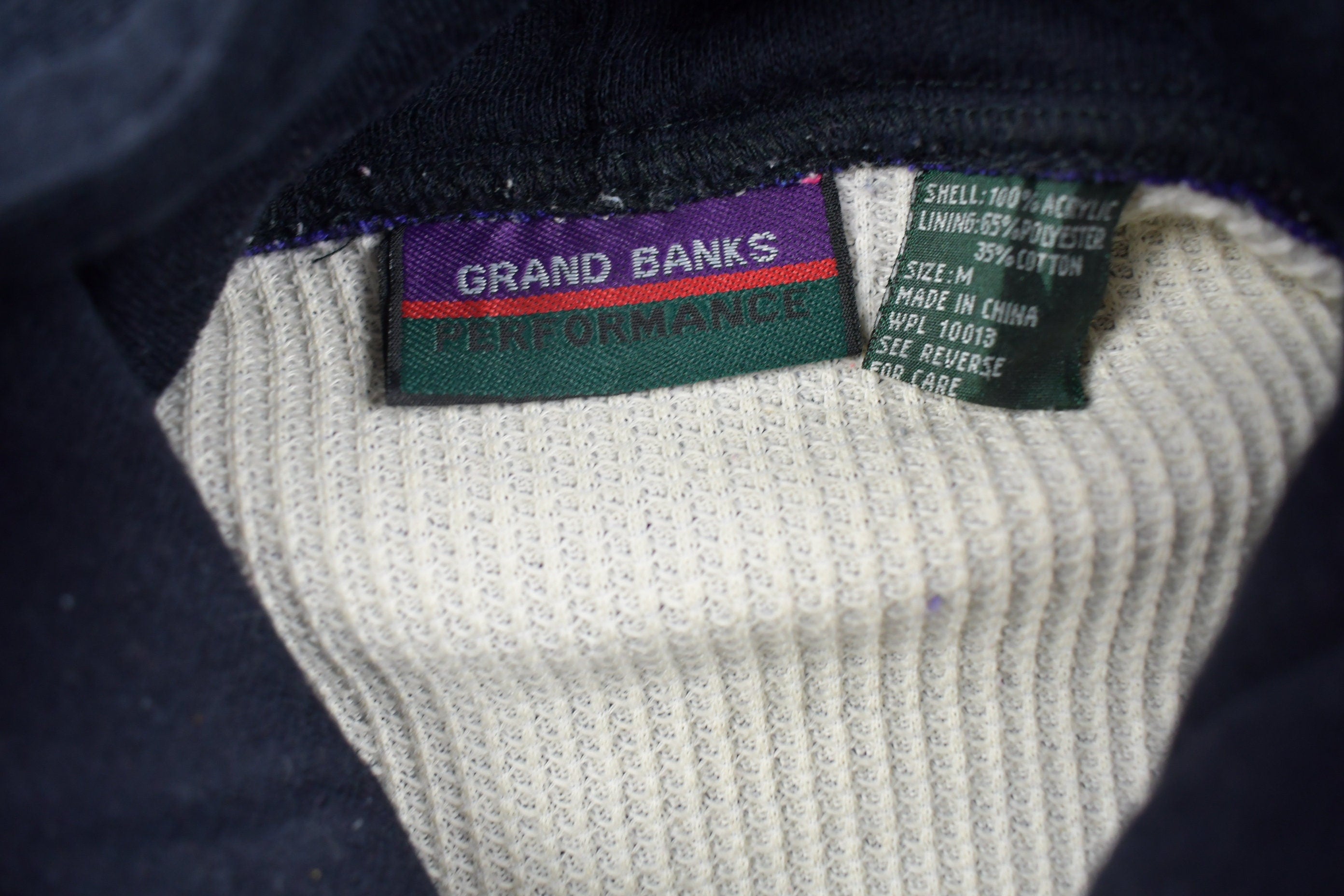 Vintage 1990s Grand Banks Performance Color Block Hoodie