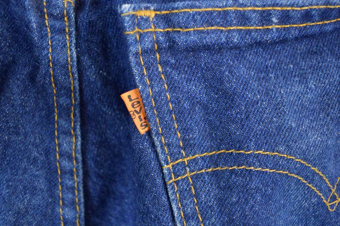 Vintage 1970s Levi Strauss Orange Tab 619 Dark Wash Denim Jeans Size 33 x 32