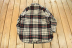 Vintage 1980s Orvis Wool Tartan Plaid Quarter Zip Pullover Jacket Men's Large