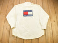 Vintage 1990s Tommy Hilfiger Embroidered Flag Patch Button Up Shirt