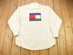 Vintage 1990s Tommy Hilfiger Embroidered Flag Patch Button Up Shirt