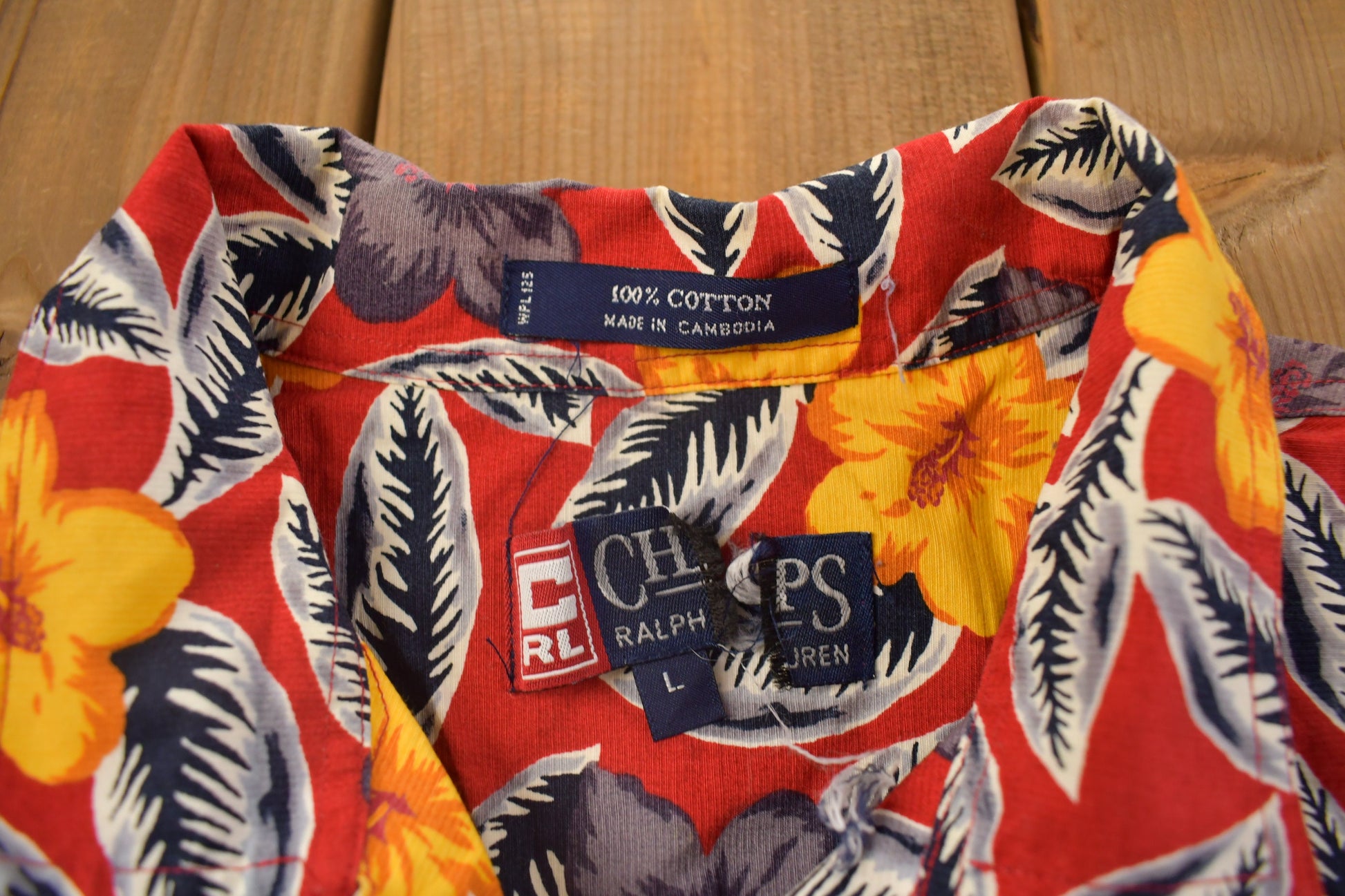 Vintage 1990s Chaps Ralph Lauren Floral All Over Print Button Up Shirt Black Label