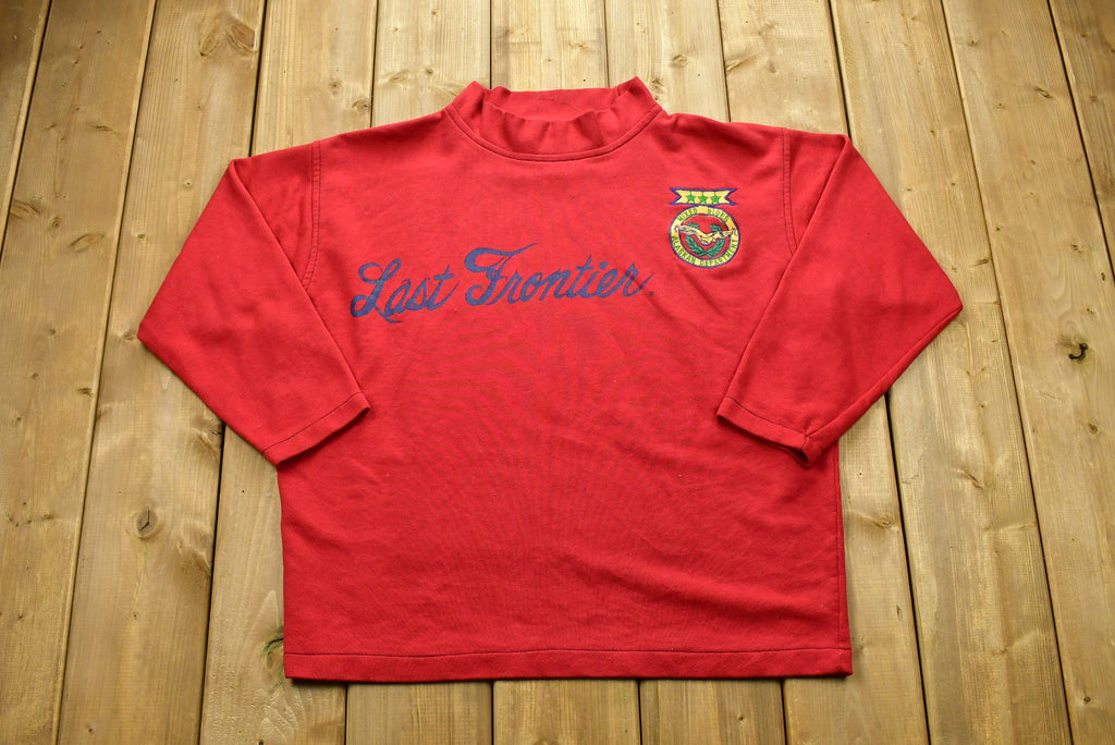 Vintage 90's Last Frontier Mixed Blues Wilderness Crewneck Sweatshirt