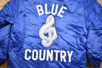 Vintage 1980s Blue Country Satin Windbreaker Jacket