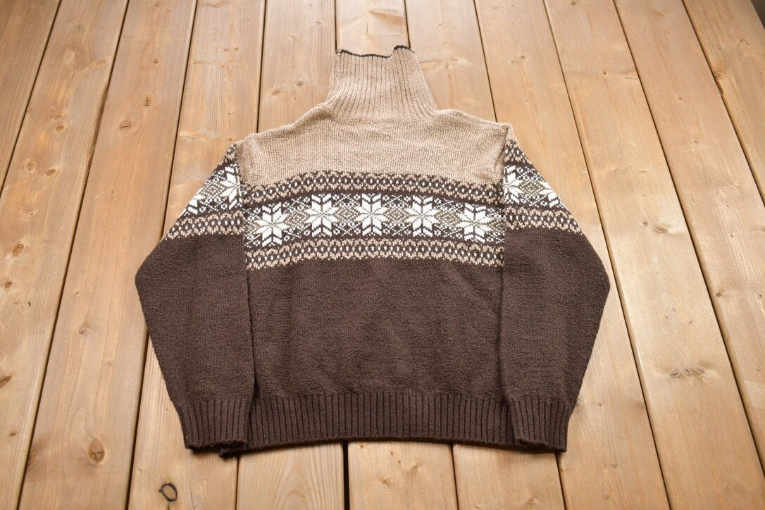 Vintage 1990s Carolyn Taylor Knitted Turtleneck Sweater
