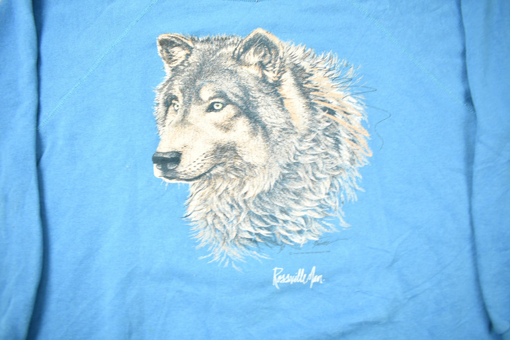 Vintage 1995 Rossville Wolf Graphic Raglan Crewneck