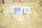 Vintage 1980s Leon Levin Hand Loomed Knit Christmas Crewneck Sweater