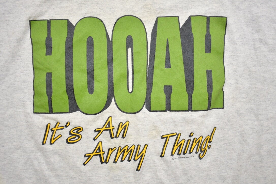 Vintage 1990s Hooah Military T Shirt