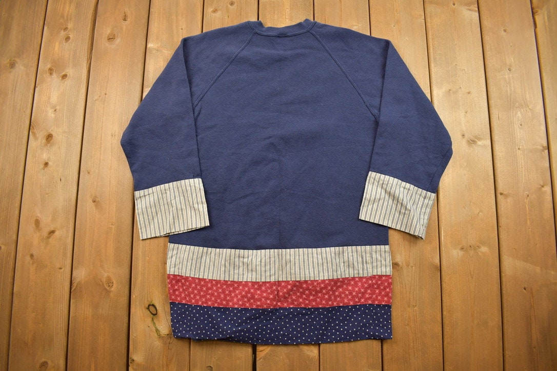 Vintage 1990s Cute Jerzees Patchwork Crewneck Sweater