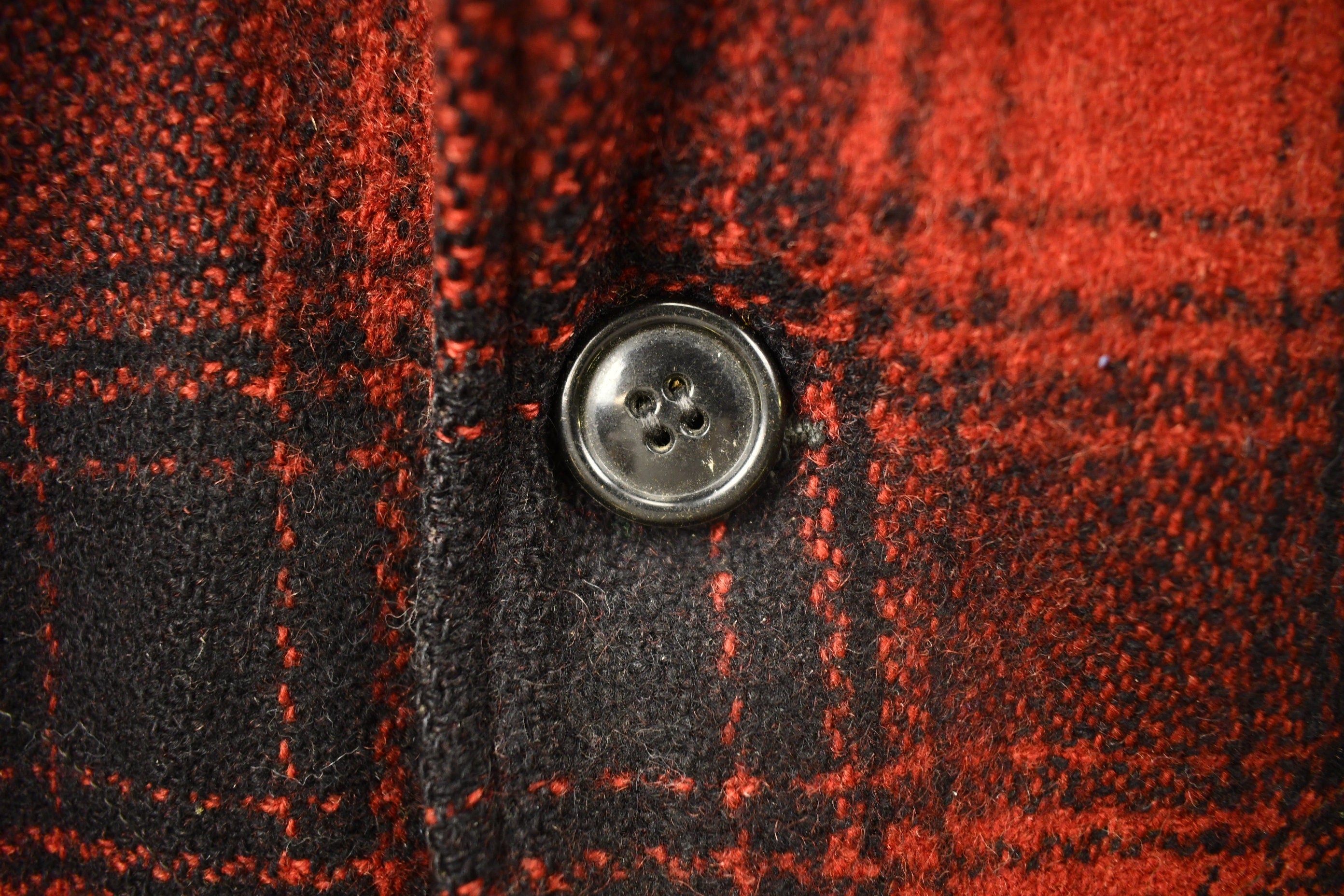 Vintage 1950s Western Field Montgomery Ward Buffalo Plaid Wool Hunting Jacket