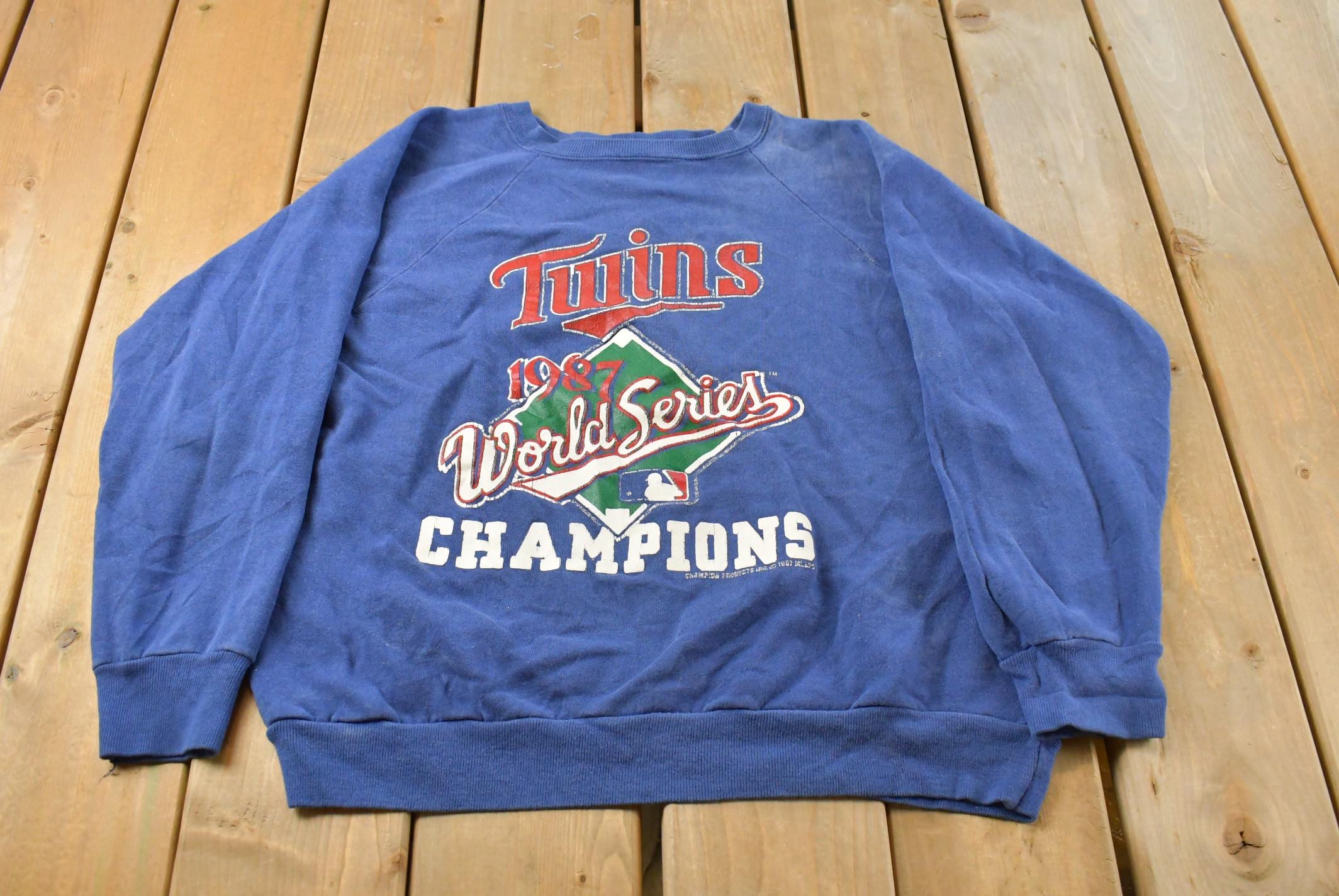 Vintage 1987 Minnesota Twins World Series Champions MLB Crewneck Sweatshirt Men's M
