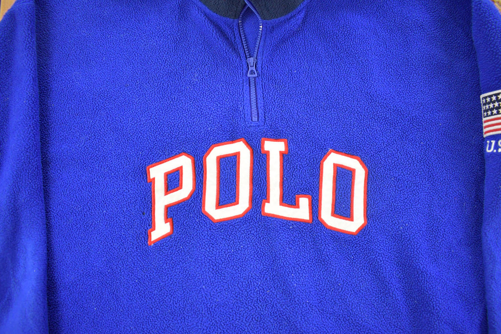 Vintage 2000s Polo Ralph Lauren Embroidered Fleece Sweater Men's 6XL