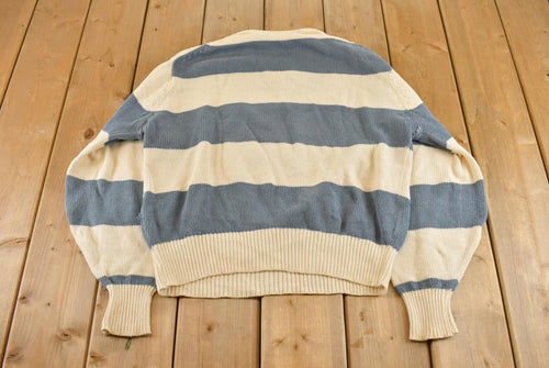 Vintage 1990s Hathaway Jack Nicklaus Golf Striped Knit Sweater Men's M / Vintage 90s Knit / Pattern Sweater / Made in Japan