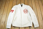 Vintage 1977 A&S Raiders Leather Varsity Jacket Made In Canada Size 44