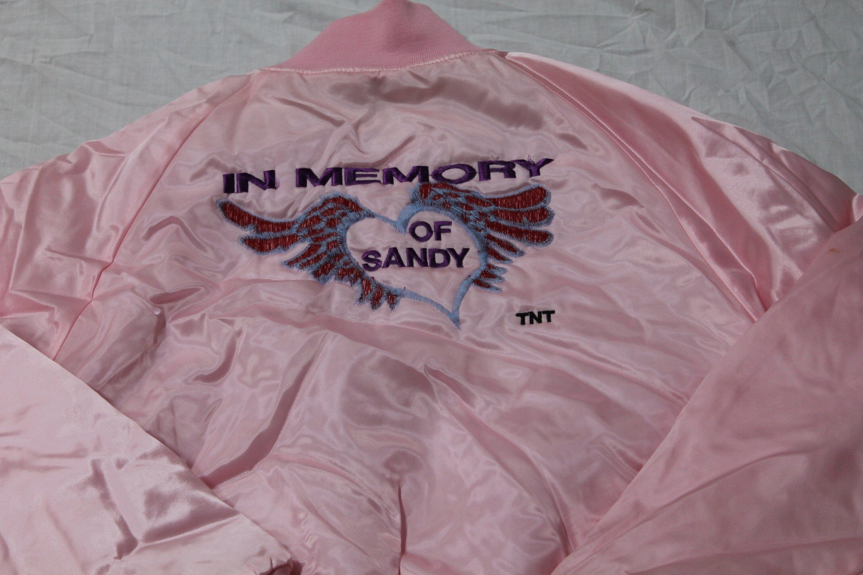 BO2 Vintage 1980s In Memory Of Sandy Satin Bomber Jacket