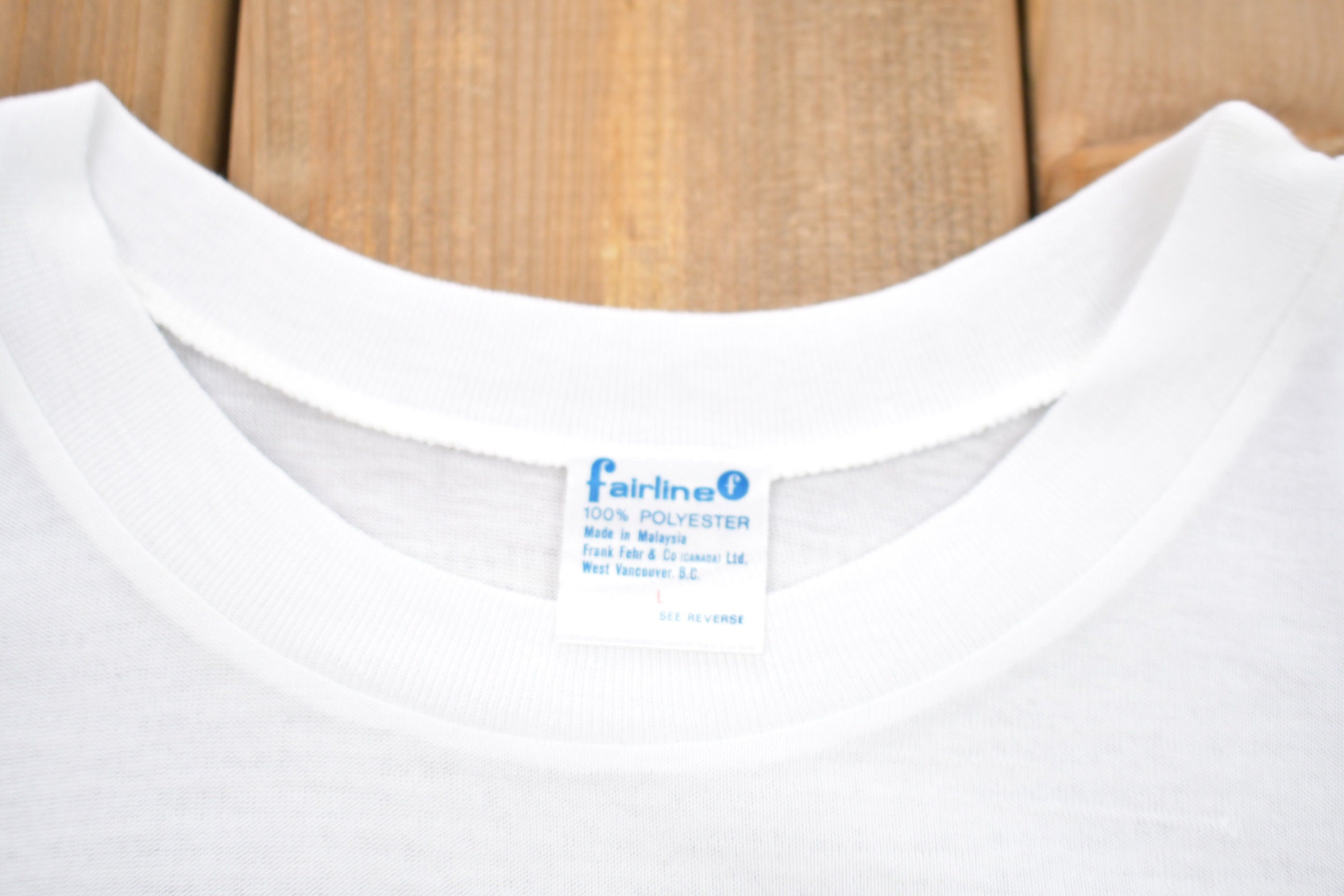 Vintage 1970s Fairline White Long Sleeve T-Shirt