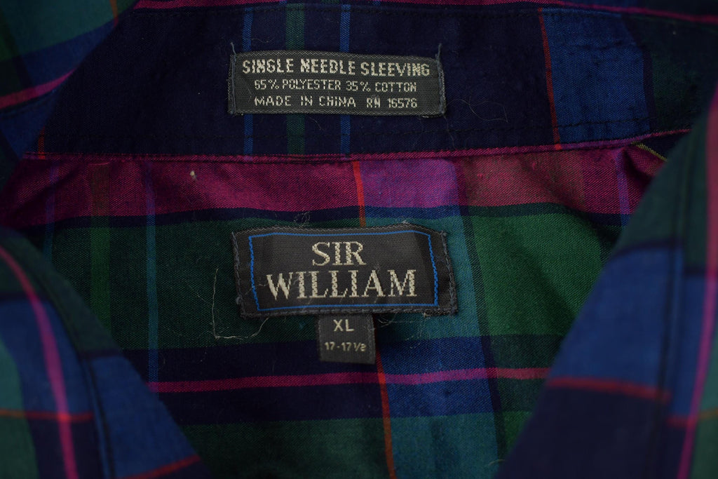 Vintage 1990s Sir William Plaid Button Up Flannel Shirt
