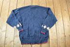 Vintage 1990s Argyle Knit Abstract Pattern V Neck Sweater