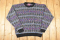 Vintage 1990s Concrete Abstract Knit Crewneck Sweater Mens L