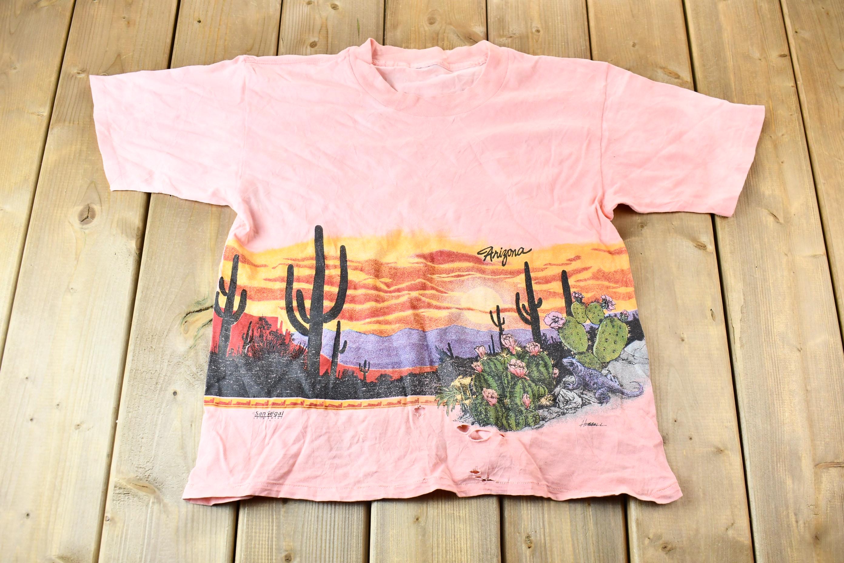 Vintage 1990s Arizona USA Western Desert Vista Souvenir Single StitchGraphic T-Shirt