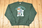 Vintage 1990s Minnesota Big M Teddy Bear Graphic Print Crewneck Sweatshirt Mens XL