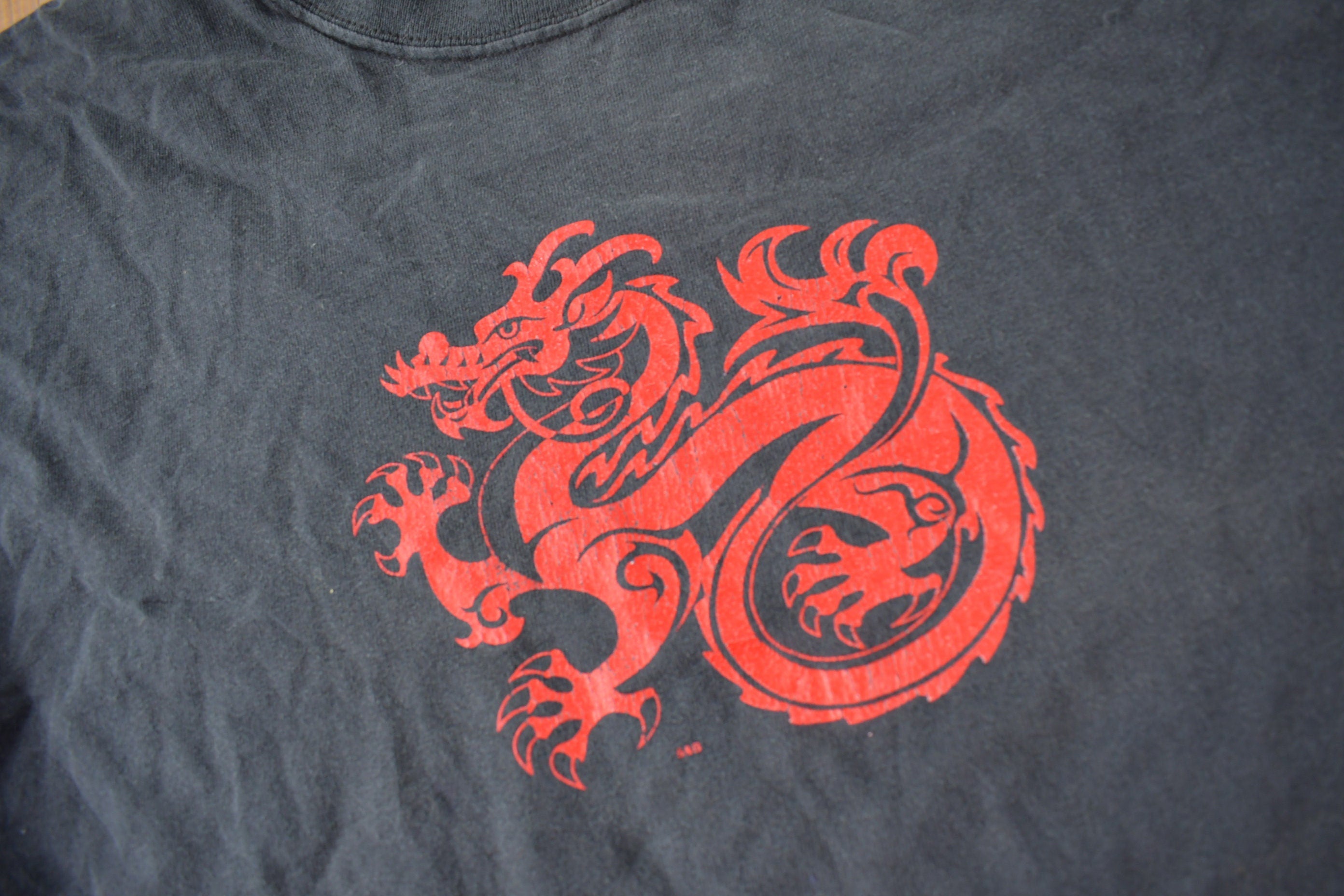 Vintage 1990s Dragon Graphic Long Sleeve T Shirt Size ML