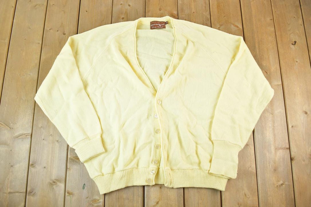 Vintage 1970s Added Dimensions Knit Cardigan Sweater Men's XXL