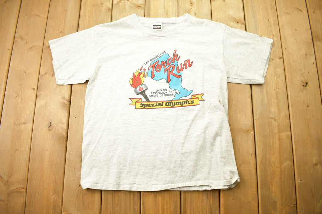 Vintage 1990s Special Olympics Torch Run Law Enforcement T Shirt