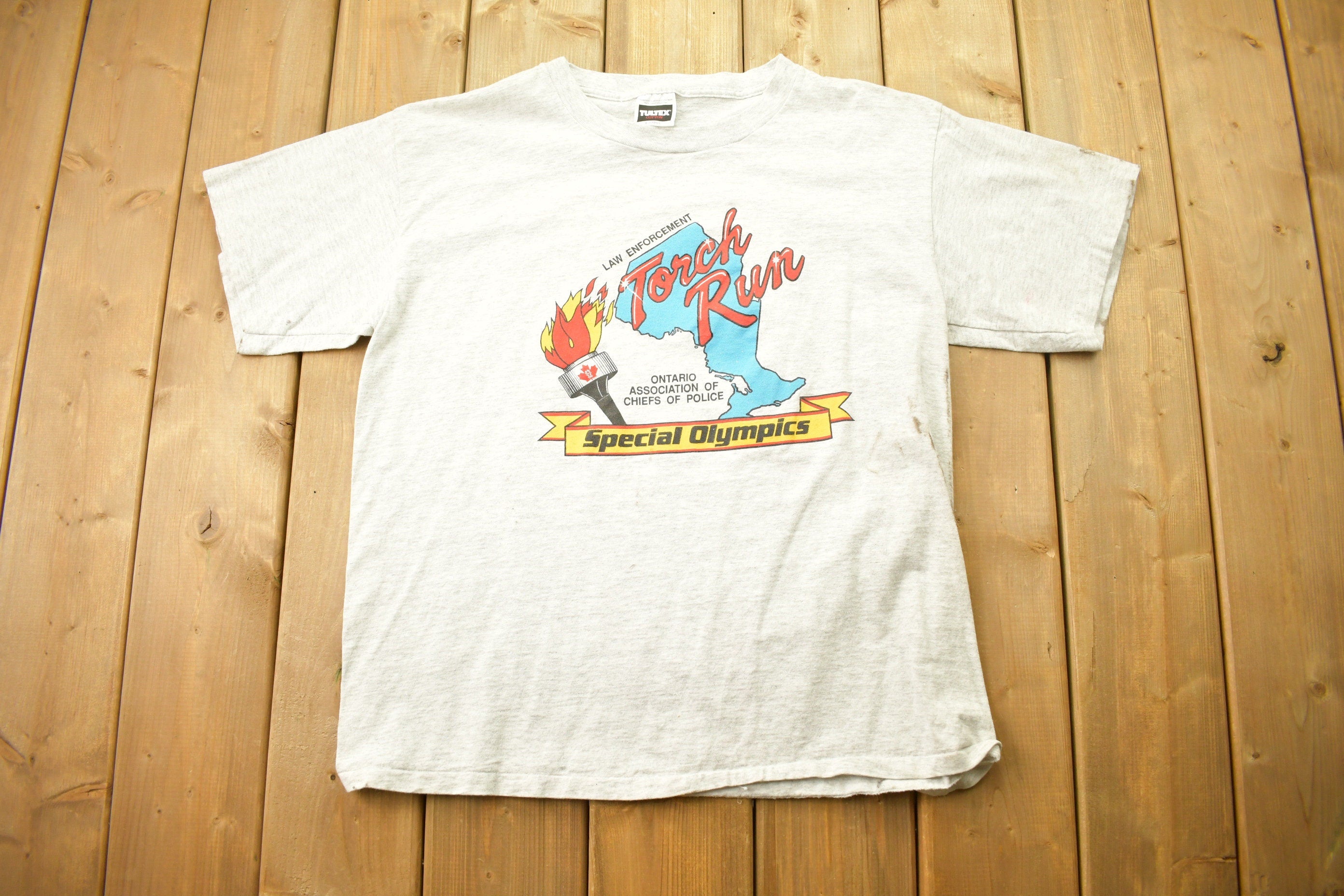 Vintage 1990s Special Olympics Torch Run Law Enforcement T Shirt