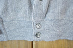 Vintage 1970s Izod Lacoste Heater Grey Knit Perfect Mild Distress Cardigan Sweater Made In USA