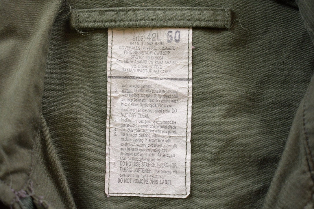 Vintage 1999 ArmyAir Force Coveralls Size 42 Large