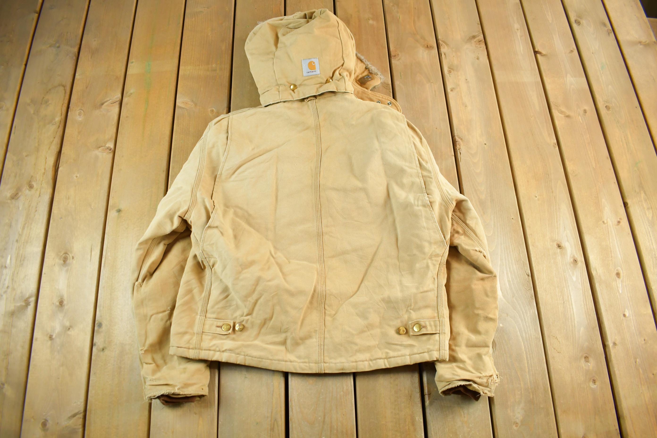 Vintage 1990s Carhartt Hooded Jacket Mens Medium