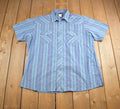 Vintage 1990s Wrangler Western Shirts Blank Shirt Sleeve Pearl Button Up Shirt
