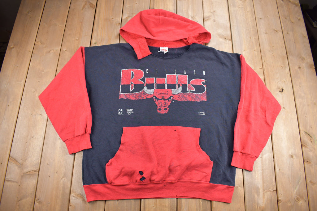 Vintage 1980s Chicago Bulls NBA Hoodie Made In USA Nutmeg