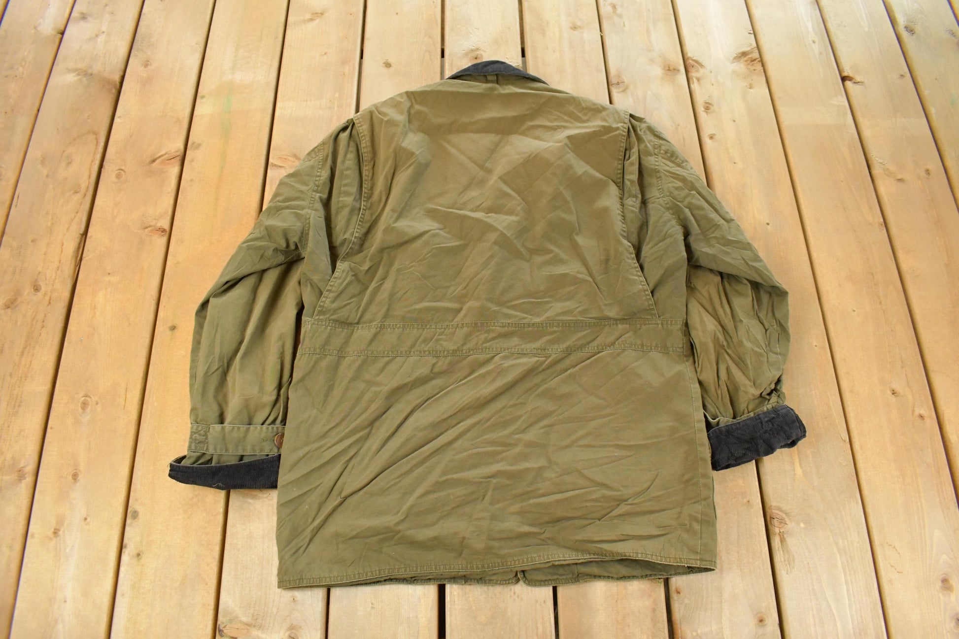 Vintage 1990s J. Crew Plaid Lined Chore Coat Men's Small