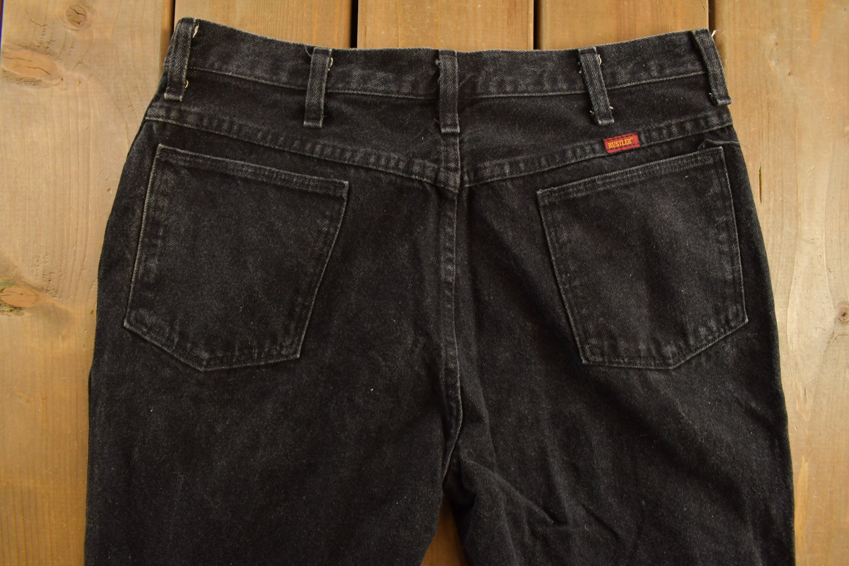 Vintage 1990s Rustler Black Wash Jeans Size 33 x 29