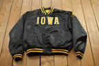 Vintage 1990s Iowa Hawkeyes NCAA Collegiate Satin Bomber Jacket